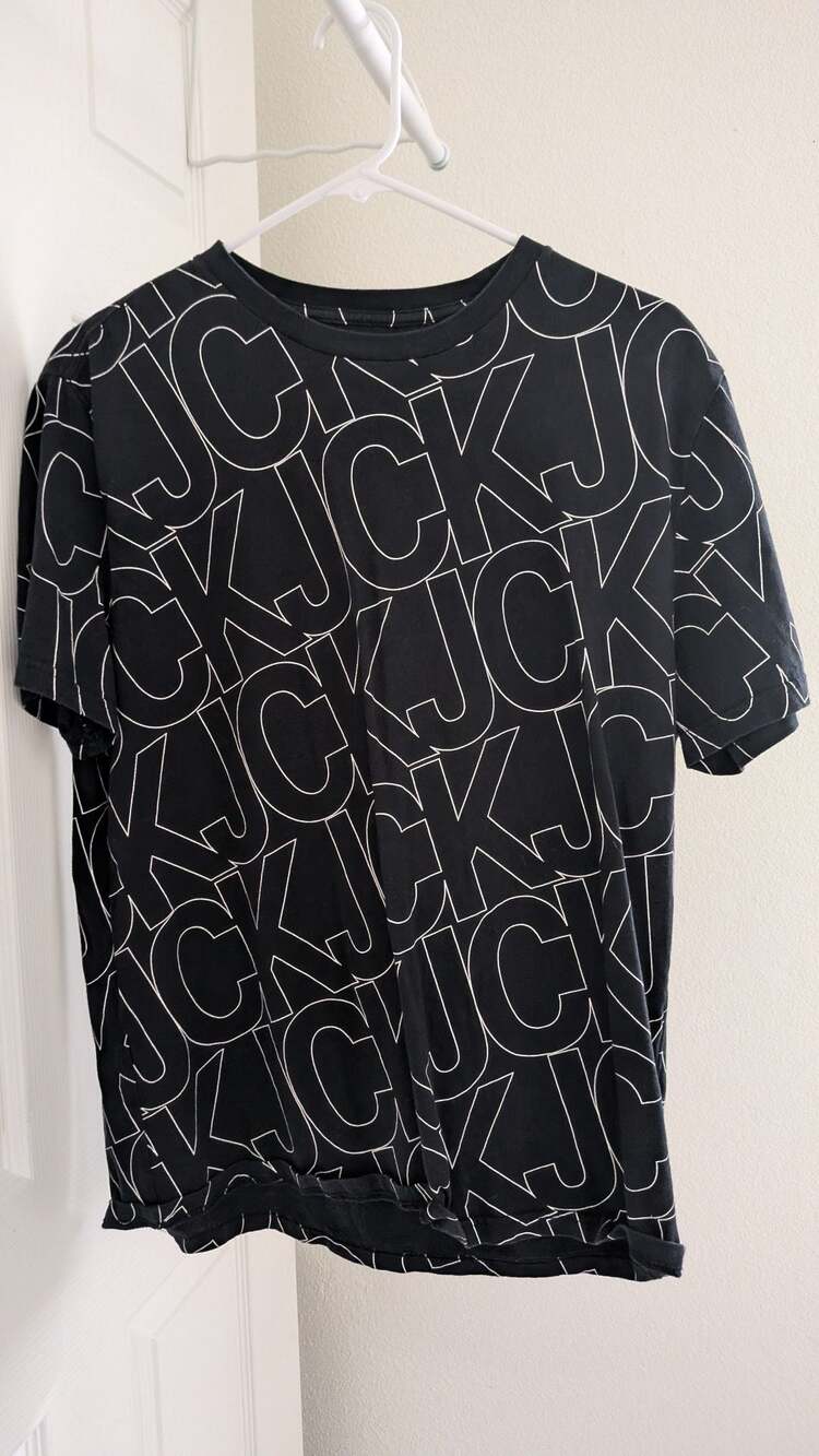 Calvin Klein Jeans All Over Logo T-Shirt Black White
